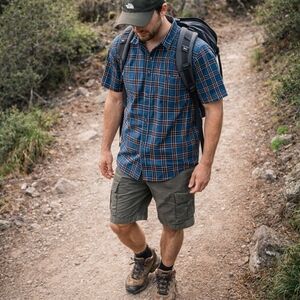 The North Face Mens XL Plaid Button Up Shirt Gorpcore Outdoor Hiking Trail